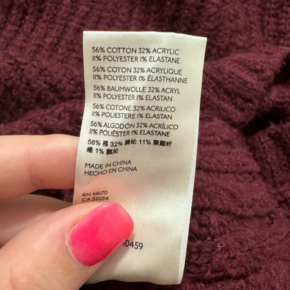 Free people womens honey bunny knit crop sweater top size large red cotton blend - Picture 4 of 5